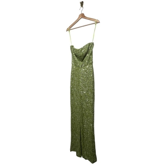 NWOT DRESS THE POPULATION Andy Jumpsuit Lime Green XS - Picture 5 of 8